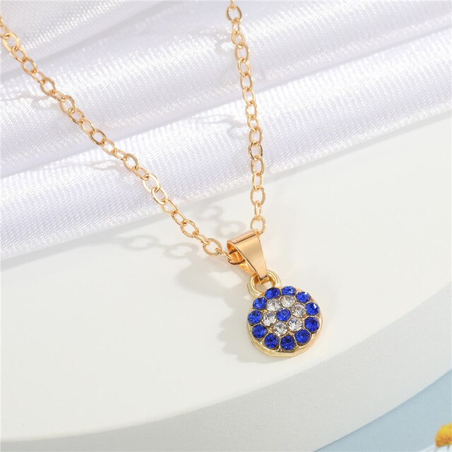 Crystal Turkish Evil Eye Necklace