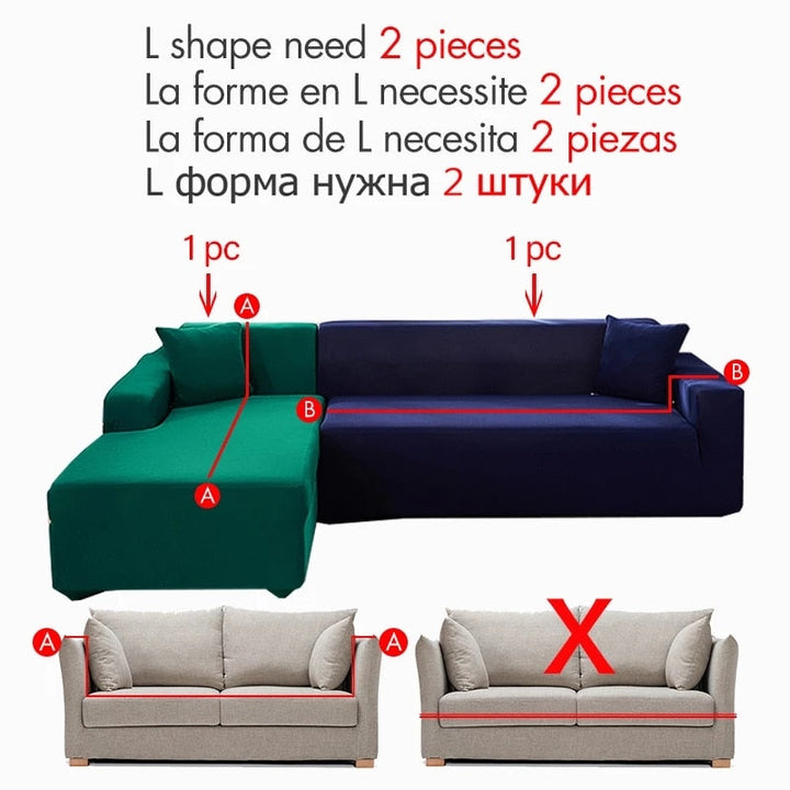 Shaped Sofa Velvet Covers for Living Room