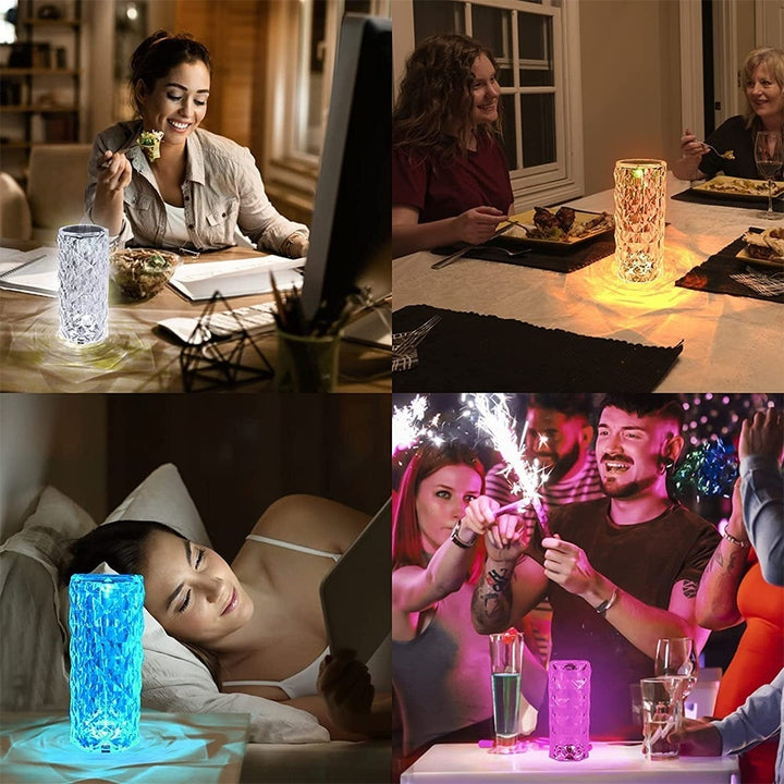 LED Crystal Table Lamp Rose Light Projector