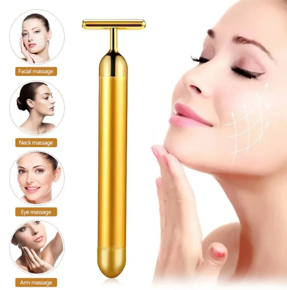 Energy 24K Gold T Beauty Bar Facial Roller Massager