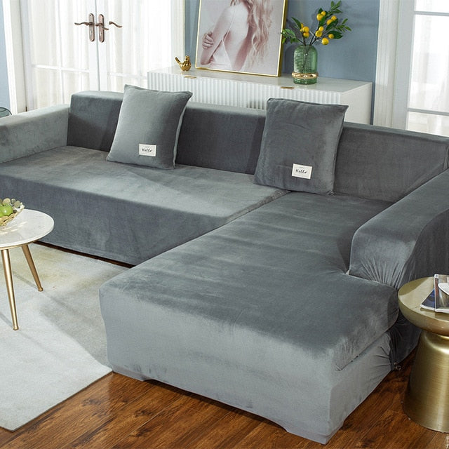 Shaped Sofa Velvet Covers for Living Room